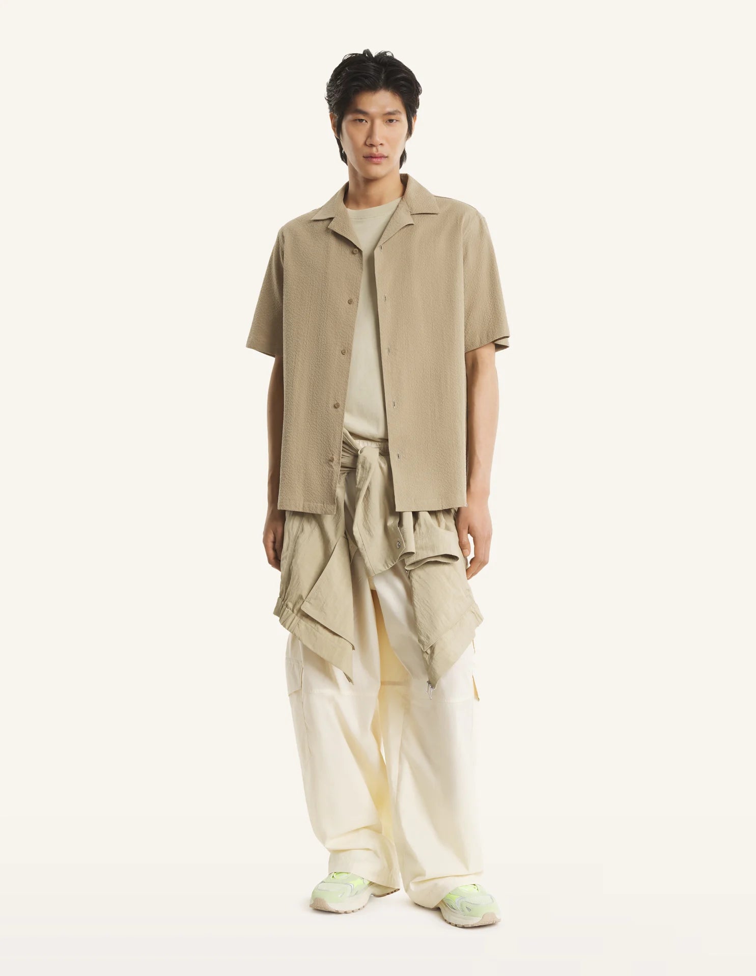 Camicia beige in seersucker - YES SHOPCamicieMAISON KITSUNEQM00407WC5082-XXS1140031776771