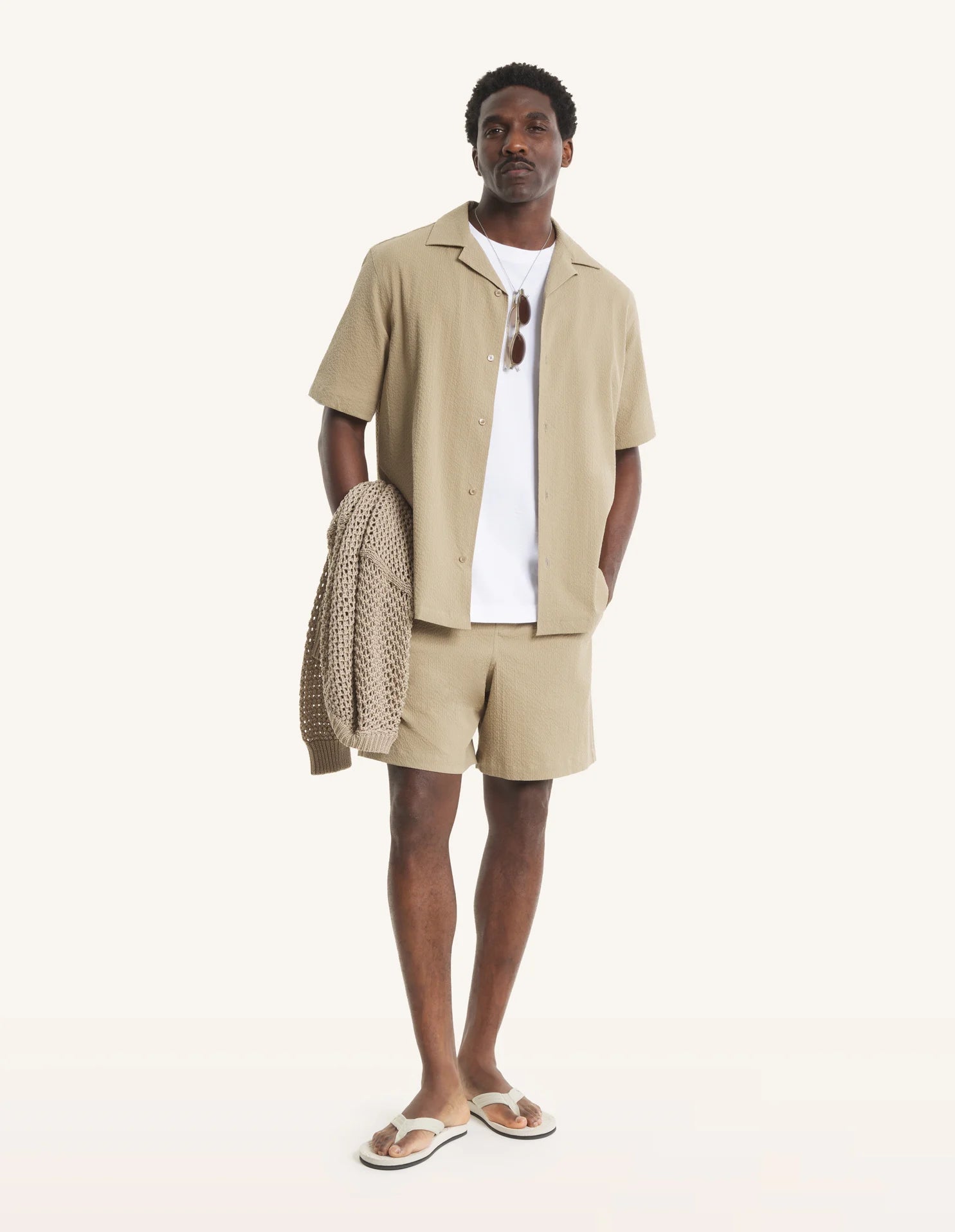 Bermuda beige in seersucker - YES SHOPBermudaMAISON KITSUNEQM01401WC5082-XXS1740031776771