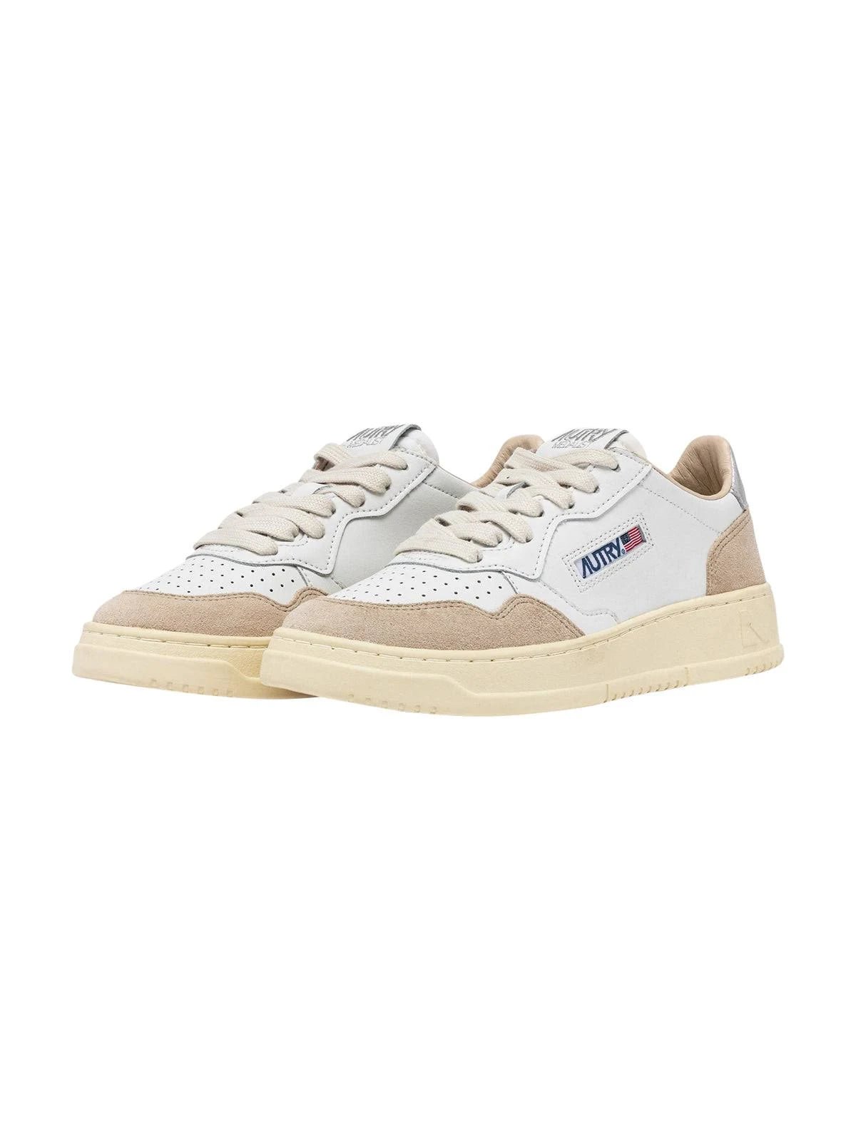 Sneakers medalist low pelle e suede bianco argento - YES SHOPSneakersAUTRYAULW LS74-IT 357345096649471