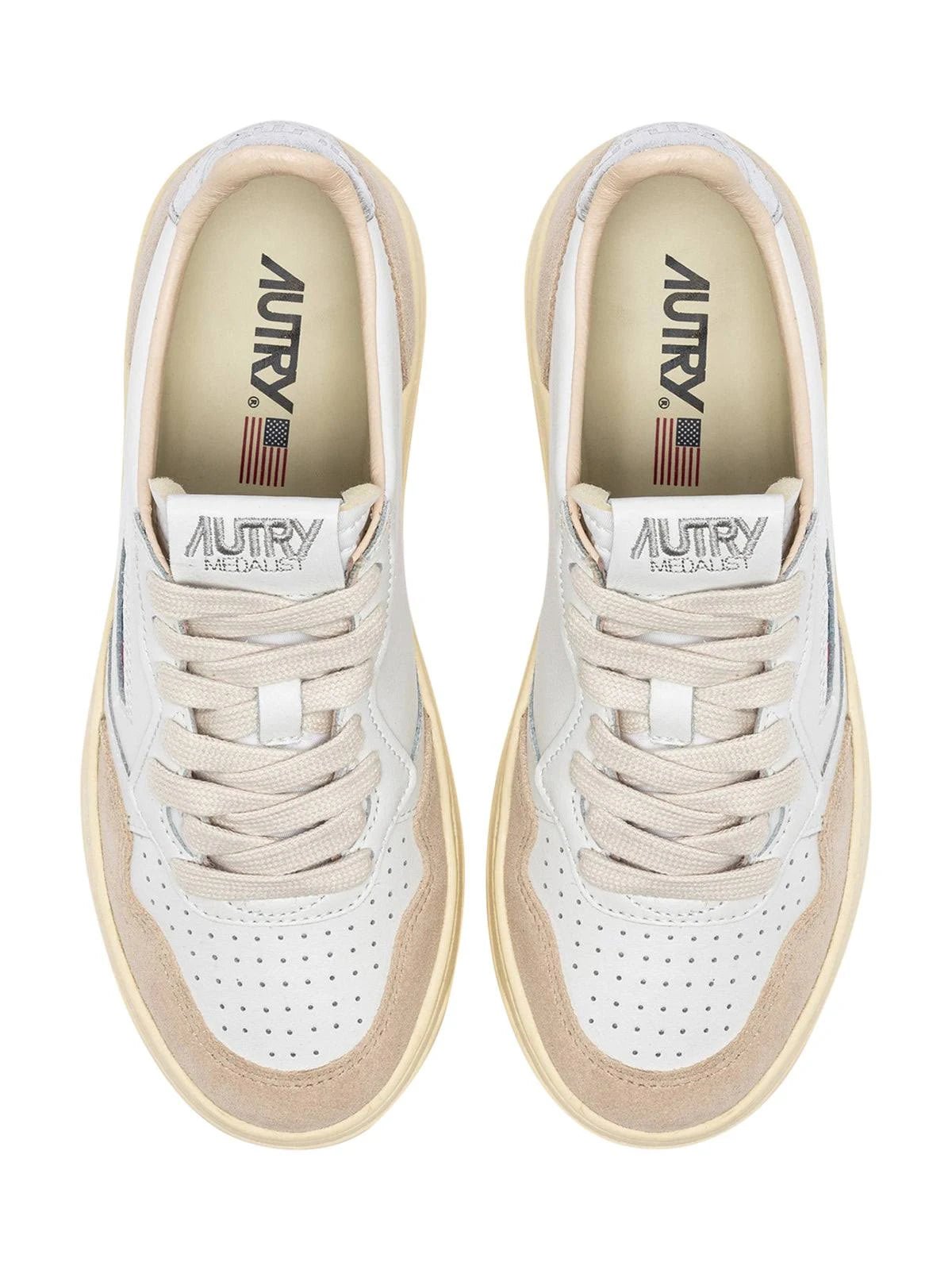Sneakers medalist low pelle e suede bianco argento - YES SHOPSneakersAUTRYAULW LS74-IT 357345096649471