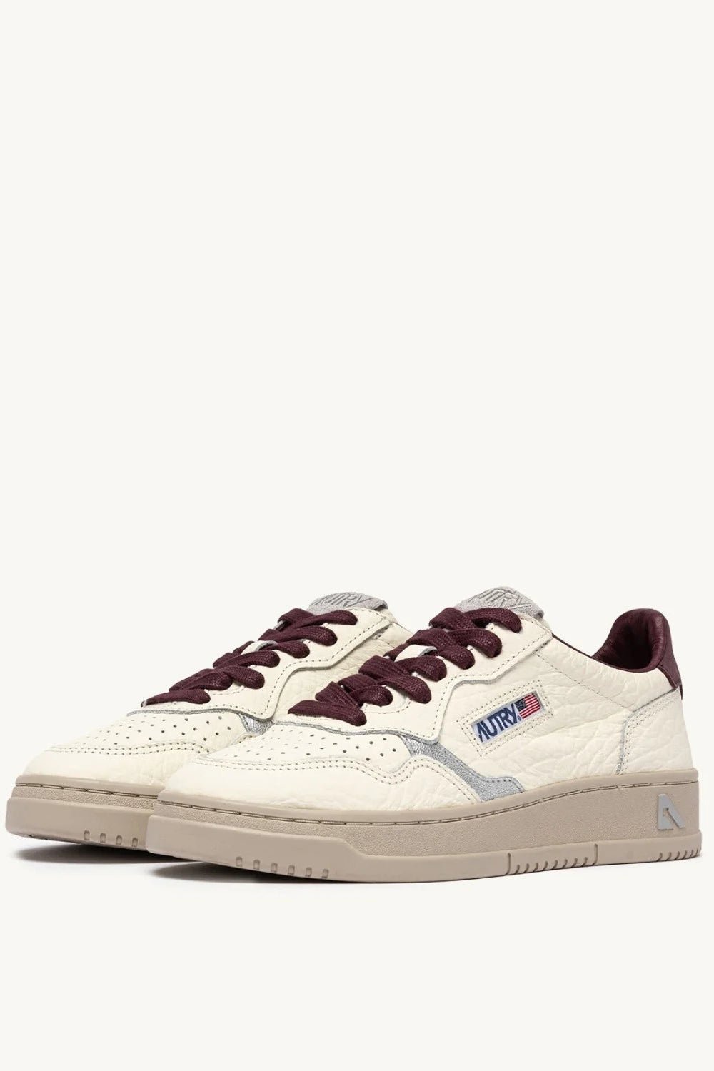 Sneakers medialist low in pelle bordeaux e argento - YES SHOPScarpe sportiveAUTRYAULW-NE19-IT 361340440454871