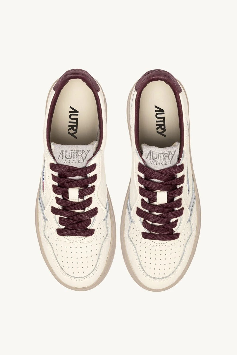 Sneakers medialist low in pelle bordeaux e argento - YES SHOPScarpe sportiveAUTRYAULW-NE19-IT 361340440454871