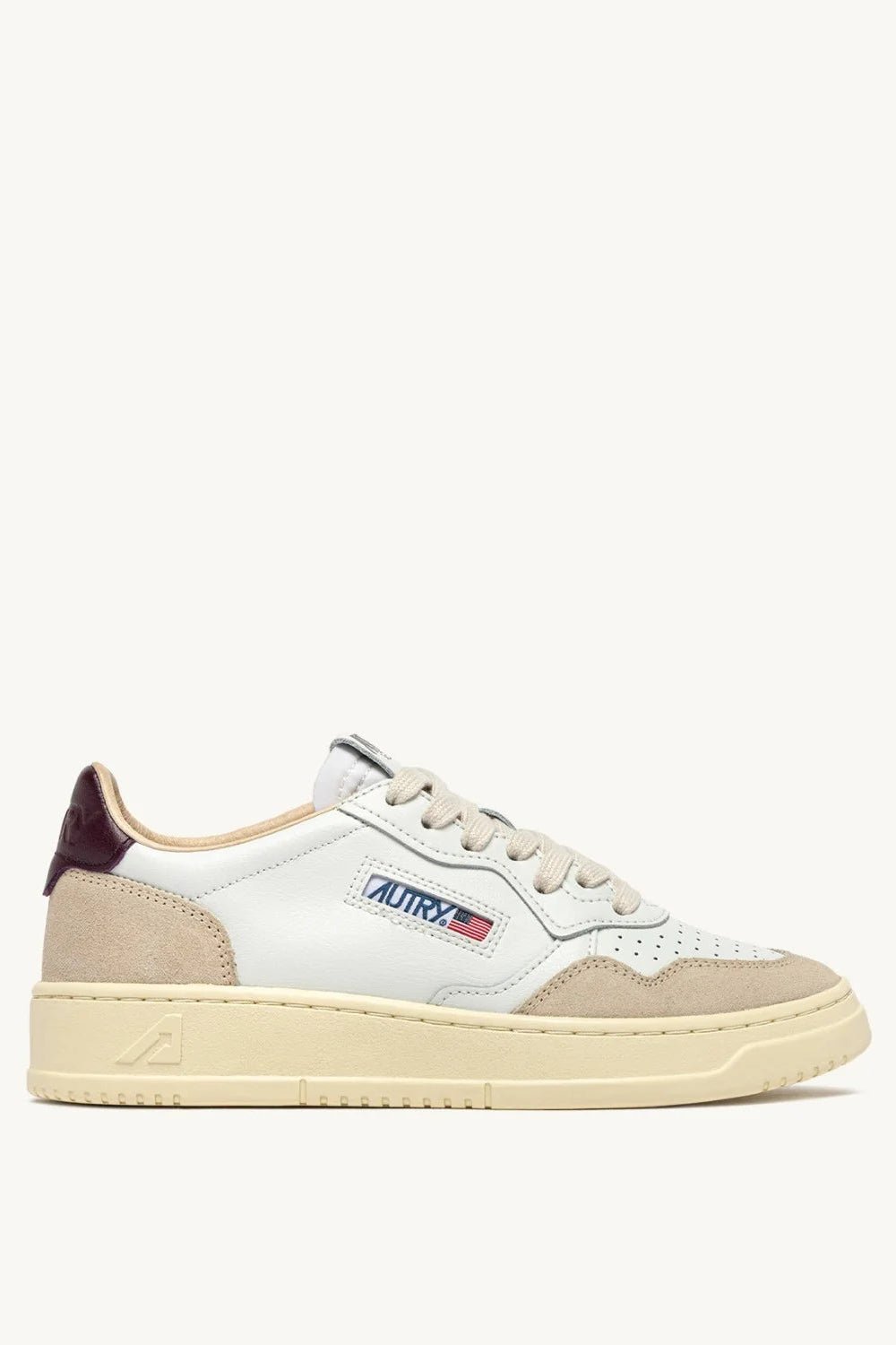 Sneakers medialist low in suede bianca e borgogna - YES SHOPScarpe sportiveAUTRYAULW-LS18-IT 363250440454871