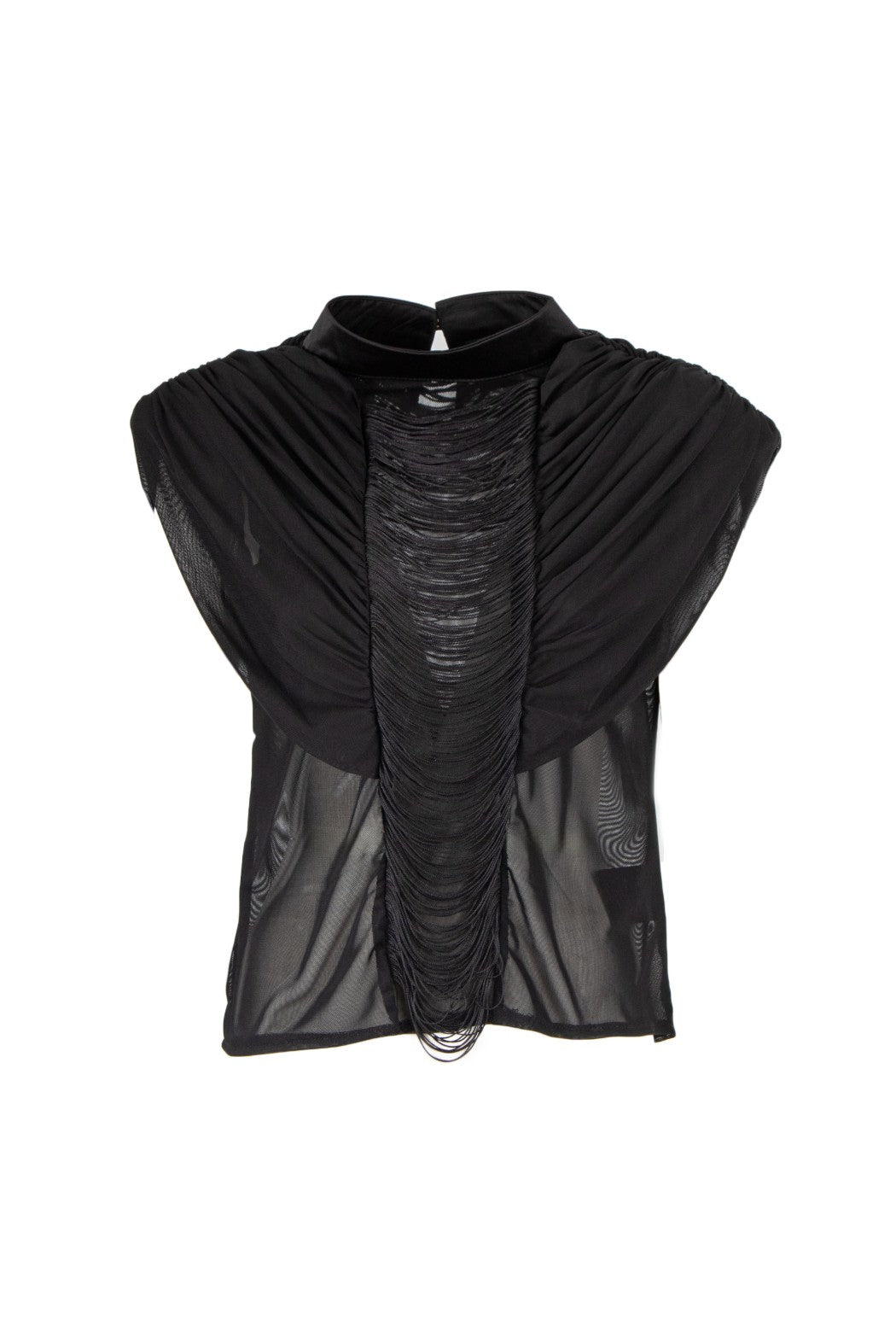 Blusa Stirling nera con frange frontali - YES SHOPBluseTPNSTIRLING-XXS