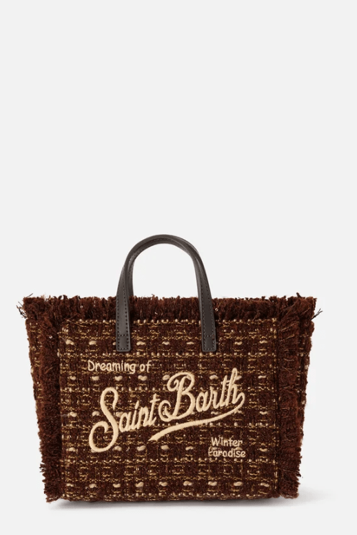 Borsa Vanity Mini in tweed marrone e panna - YES SHOPBorse a tracollaMC2 SAINT BARTHVAMI032/04136M-Taglia unica