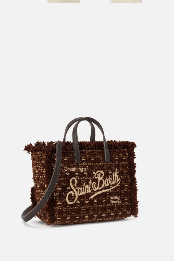 Borsa Vanity Mini in tweed marrone e panna - YES SHOPBorse a tracollaMC2 SAINT BARTHVAMI032/04136M-Taglia unica