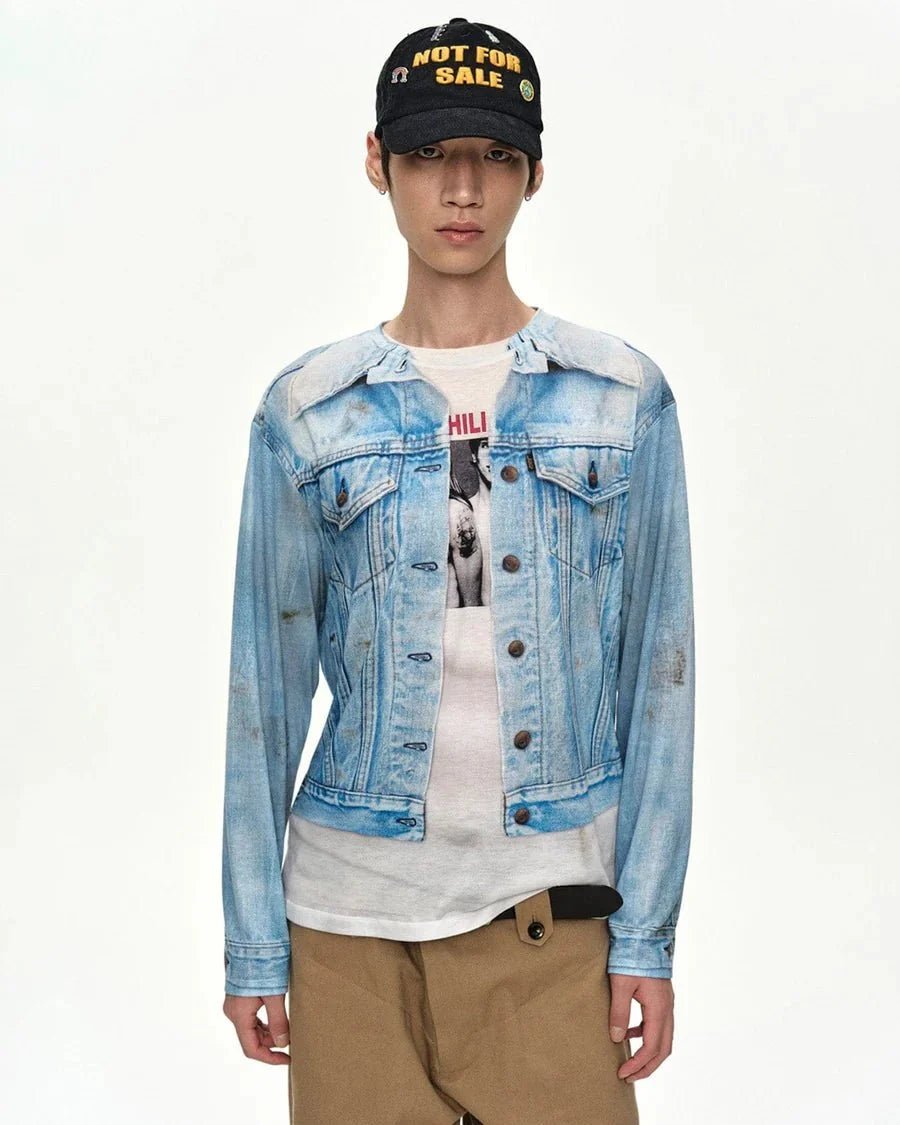 Maglia Trompe l'Oeil con stampa giacca jeans - YES SHOPMaglieADSB ANDERSSON BELLATB1548U-XXS4056375068771