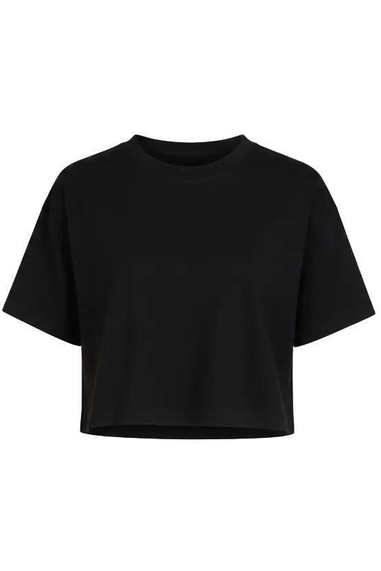 T-shirt crop nera girocollo - YES SHOPT-shirtDONDUPDJ077/DD/JF0350D-XXS