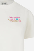 T-shirt Emilie bianca "Non Smetterò Mai Di Spendere" - YES SHOPT-shirtMC2 SAINT BARTHEMI0001/04045L-XXS1468349676771