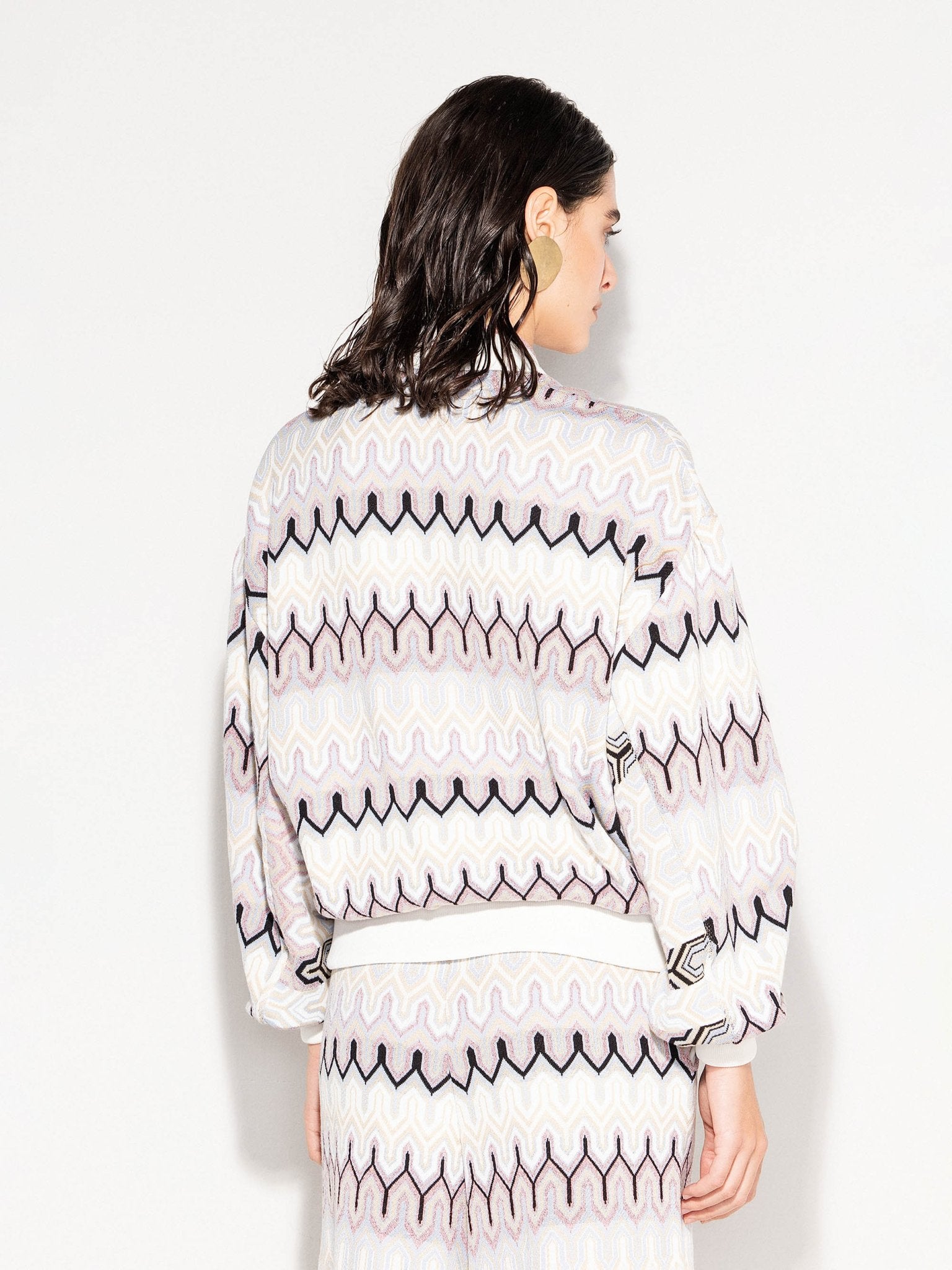 Bomber rosa jacquard geometric folk - YES SHOPGiubbottiAKEPGBKD13220-XXS5300685344771