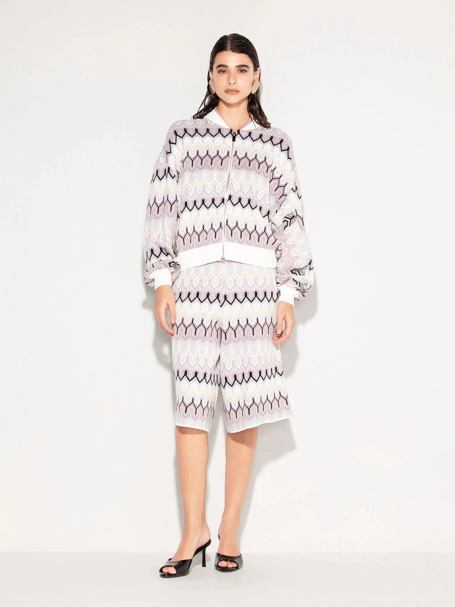 Bomber rosa jacquard geometric folk - YES SHOPGiubbottiAKEPGBKD13220-XXS5300685344771