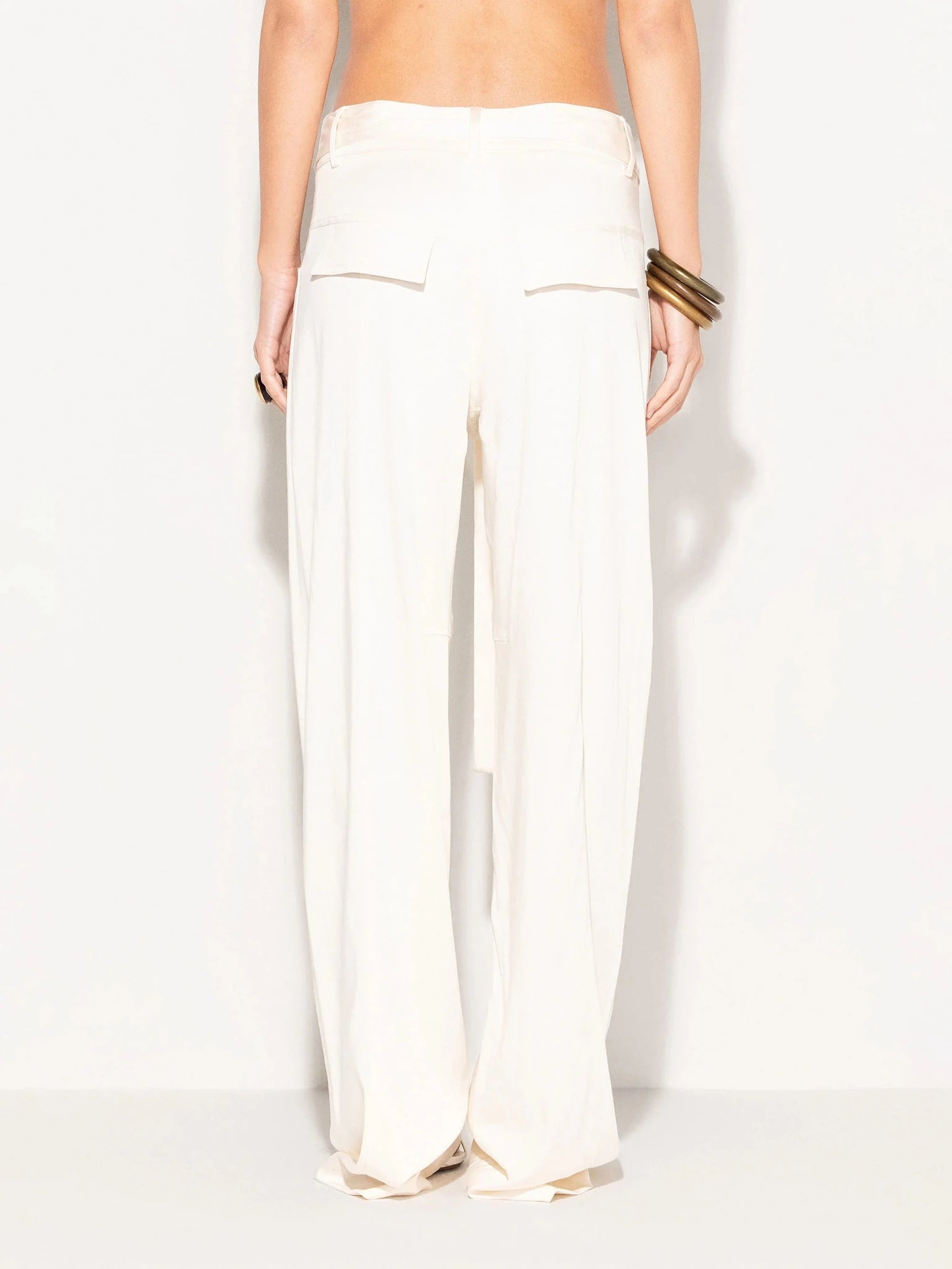 Pantalone wide leg ecrù in viscosa - YES SHOPPantaloniAKEPPTKD13171-IT 34