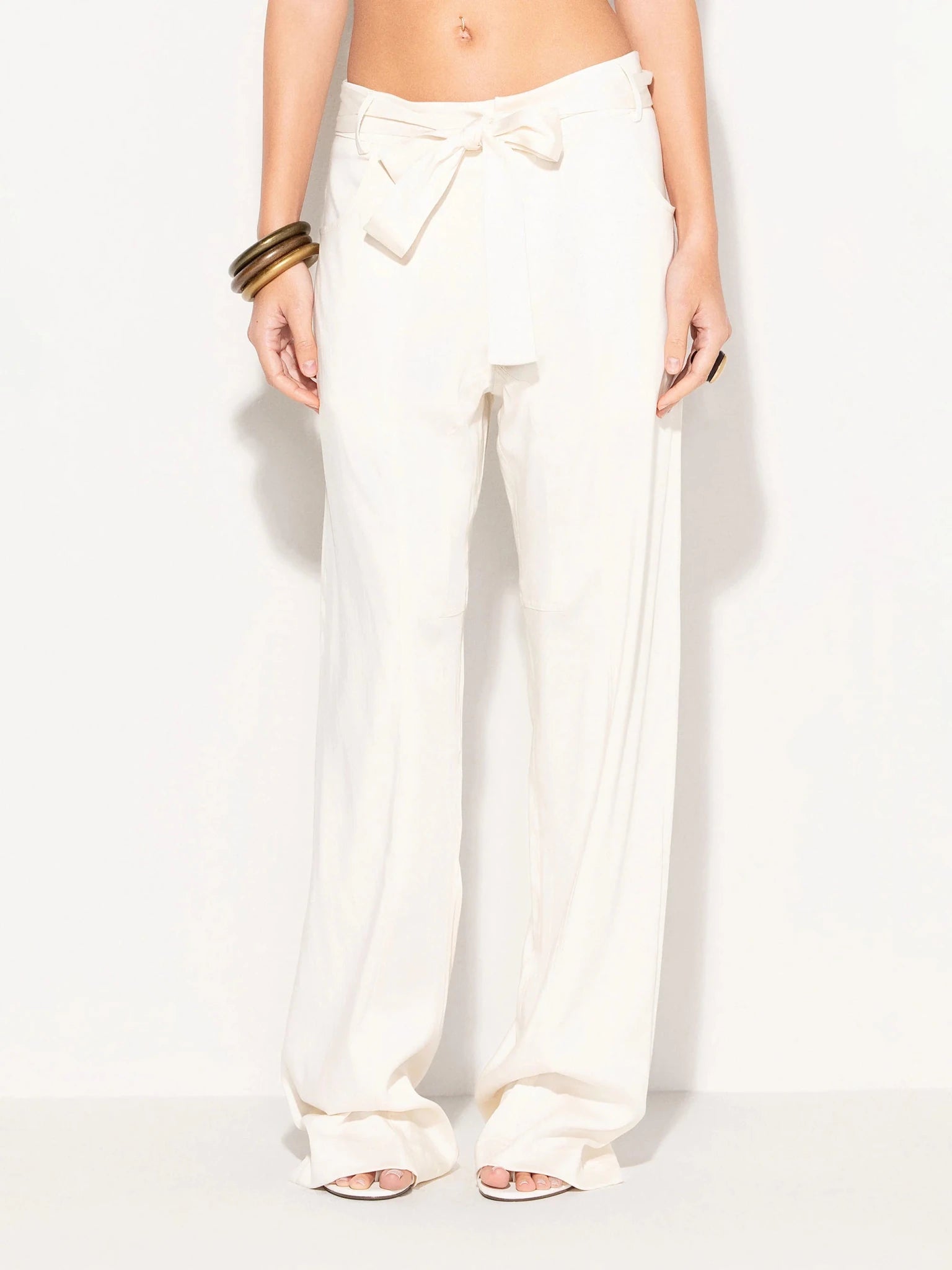 Pantalone wide leg ecrù in viscosa - YES SHOPPantaloniAKEPPTKD13171-IT 34