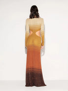 Abito lungo ruggine e oro lurex con dettaglio cut out - YES SHOPAbitiAKEPVSKD13303-XXS1599585344771