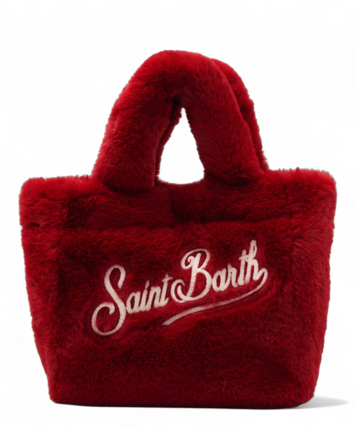 Borsa Vanity Mini Soft Bordeaux in Faux Fur