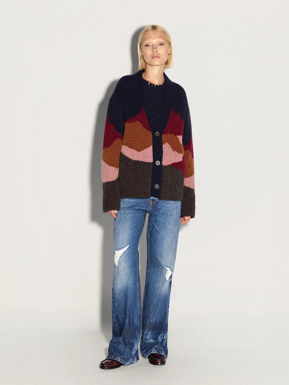 Cardigan Overview blu con strati multicolor - YES SHOPCardiganAKEPCAKD15211-6