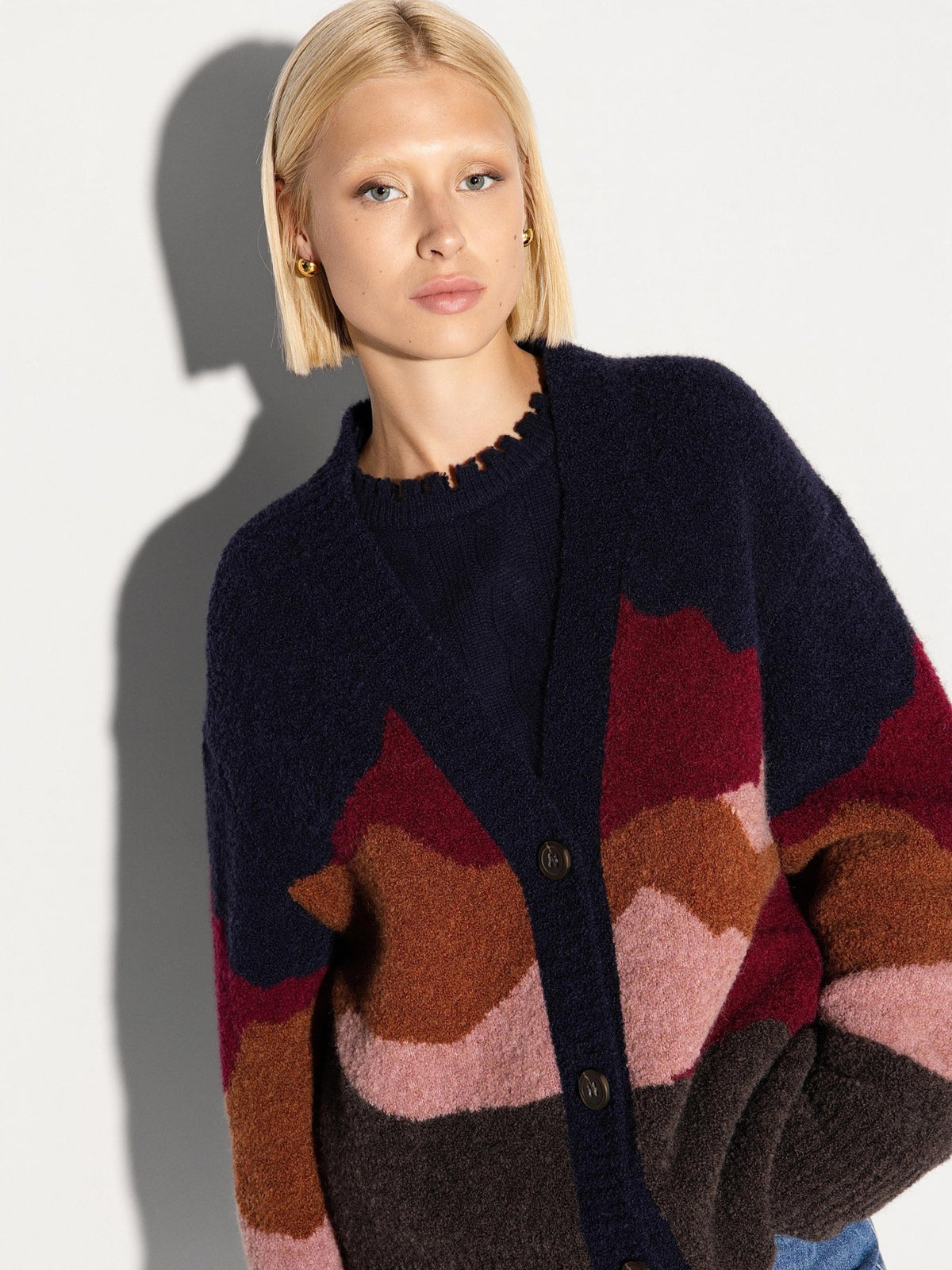 Cardigan Overview blu con strati multicolor - YES SHOPCardiganAKEPCAKD15211-6