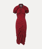 Pulling Dress in jacquard rosso stampa graffiti orb - YES SHOPAbitiVIVIENNE WESTWOOD16010051-J00B5-XXS