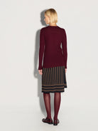 Pullover girocollo in lana a costine bordeaux - YES SHOPMaglieAKEPMGKD15140-6