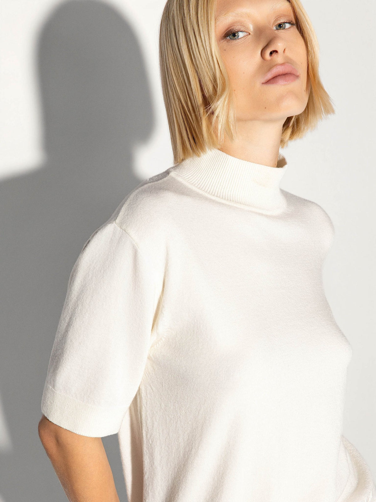Dolcevita panna mezzo collo e manica corta - YES SHOPMaglieAKEPMGKD15147-6