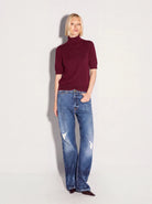 Dolcevita bordeaux mezzo collo e manica corta - YES SHOPMaglieAKEPMGKD15147-6