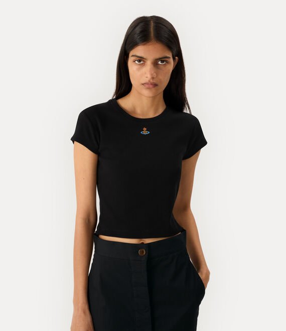 T-shirt Baby Perù nera a costine - YES SHOPT-shirtVIVIENNE WESTWOOD1G010019-J009C-XXS3545549676771