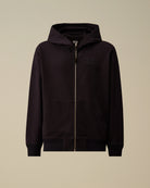 Felpa nera con cappuccio e zip con logo ricamato - YES SHOPFelpeC.P. COMPANY20CMSS025A-005086W-XXS1129189703771