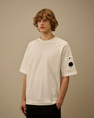 Felpa bianca a maniche corte - YES SHOPFelpeC.P. COMPANY20CMSS034A-002246G-XXS3239189703771