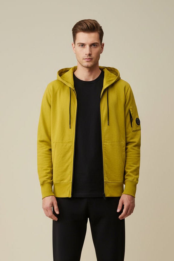Felpa giallo antico con cappuccio e zip - YES SHOPFelpeC.P. COMPANYMSS081A-002246G-XXS3919189703771