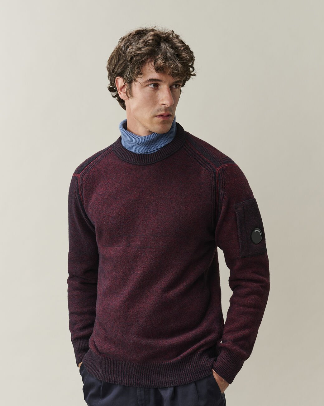 Maglia Fleece Knit Lens Contrast bordeaux - YES SHOPMaglioniC.P. COMPANY21CMKN297A/006170A-35041863710971
