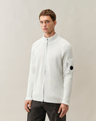Cardigan Fleece Knit Lens Full Zip bianco - YES SHOPMaglioniC.P. COMPANY21CMKN300A/006170A-37631863710971