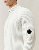Cardigan Fleece Knit Lens Full Zip bianco - YES SHOPMaglioniC.P. COMPANY21CMKN300A/006170A-37631863710971