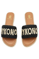 Ciabatta Mykonos in raffia nera naturale - YES SHOPSandaliDE SIENA125-25/MYK-IT 36