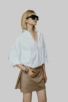 Abito camicia oversize bianca con gonna tabacco - YES SHOPAbitiTHE M..GEORGE-XXS9201108863771
