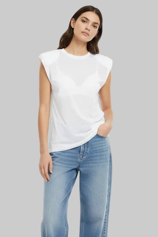 Maglia Marisol giromanica velata bianca con spalline - YES SHOPMaglieSEMICOUTUREY6SJ52-XXS9044118162771