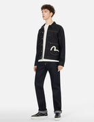 Giacca di jeans con stampa gabbiani color ecru - YES SHOPGiubbottiEVISU2ESHTM5DJ1241-XXS5753748964771