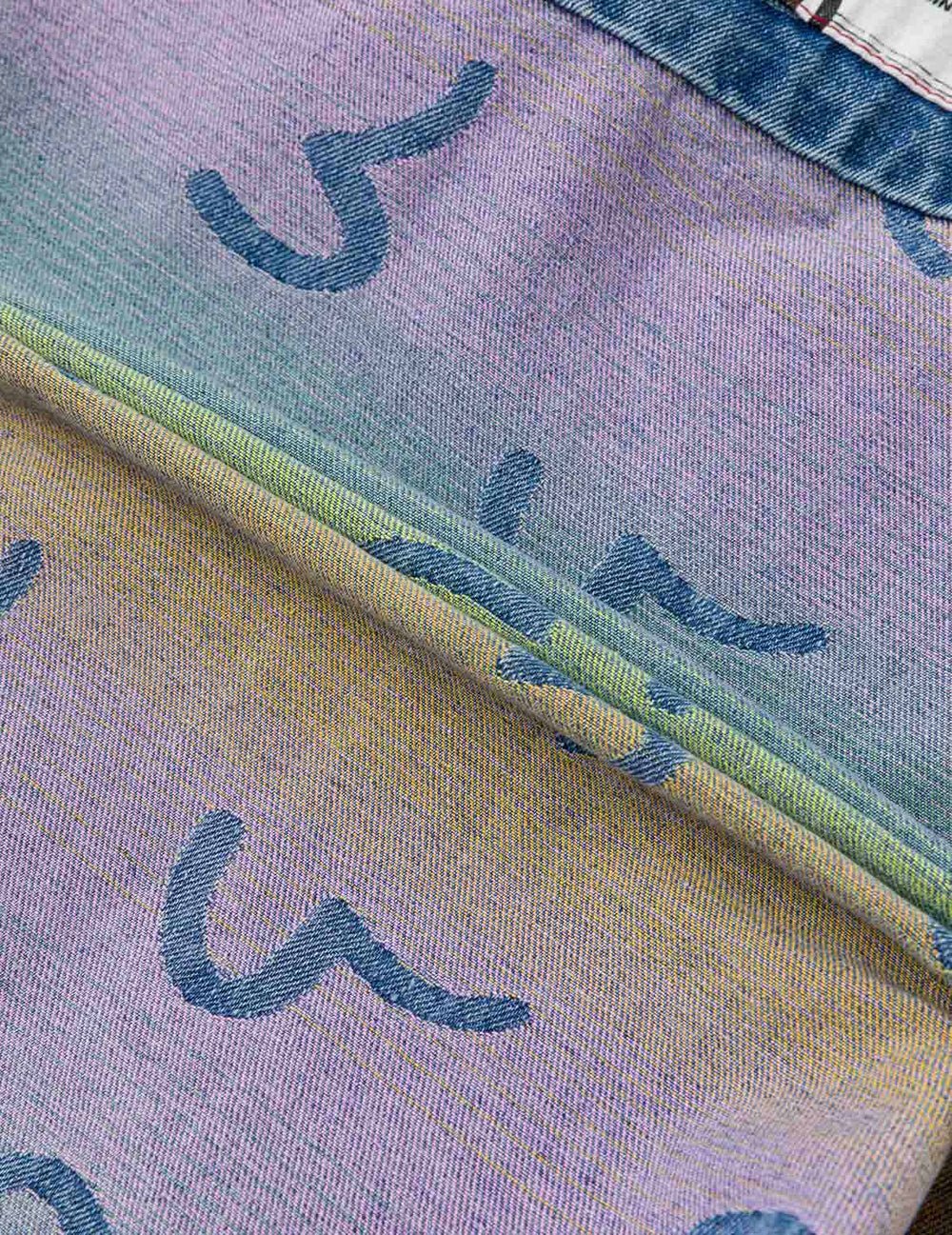 Giacca in denim jacquard con stampa gabbiani multicolor - YES SHOPGiubbottiEVISU2ESHTM6DJ1006-XXS9043748964771