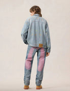 Giacca in denim jacquard con stampa gabbiani multicolor - YES SHOPGiubbottiEVISU2ESHTM6DJ1006-XXS9043748964771