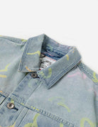 Giacca in denim jacquard con stampa gabbiani multicolor - YES SHOPGiubbottiEVISU2ESHTM6DJ1006-XXS9043748964771