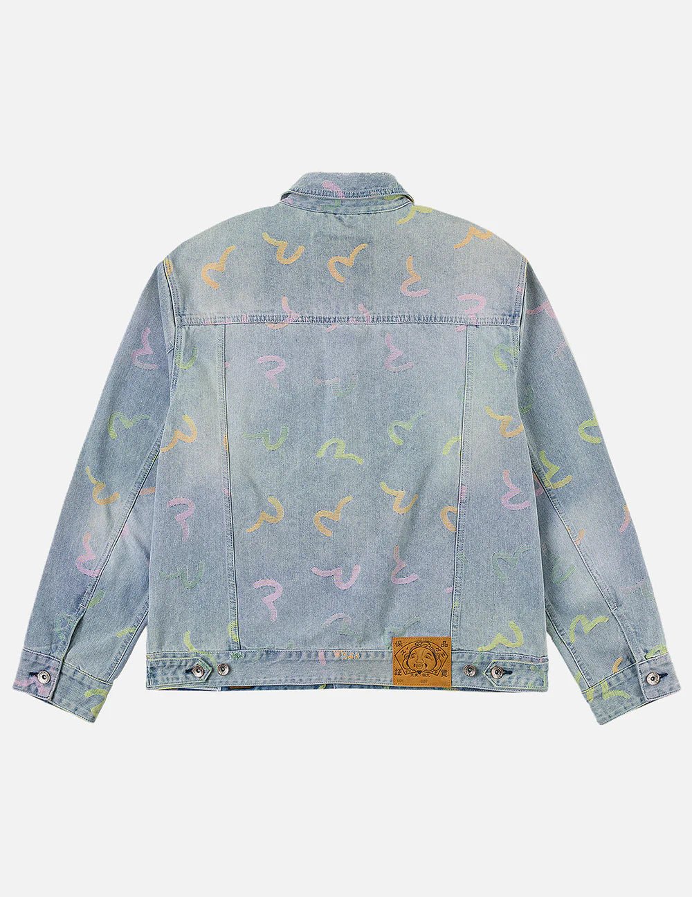 Giacca in denim jacquard con stampa gabbiani multicolor - YES SHOPGiubbottiEVISU2ESHTM6DJ1006-XXS9043748964771