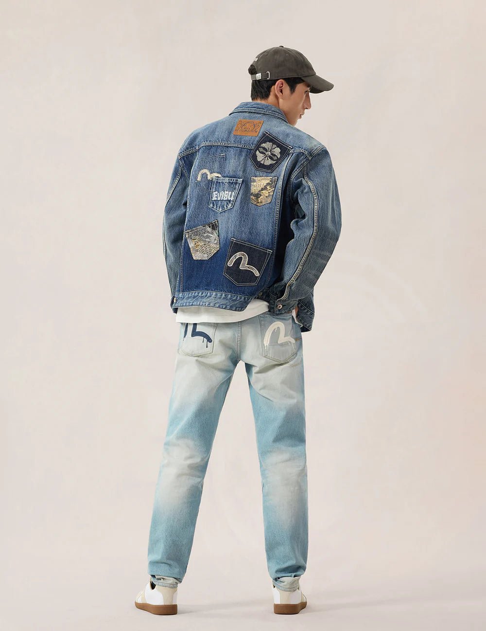 Giacca di jeans multitasche con inserti in broccato - YES SHOPGiubbottiEVISU2ESHTM6DJ1008-XXS5553748964771