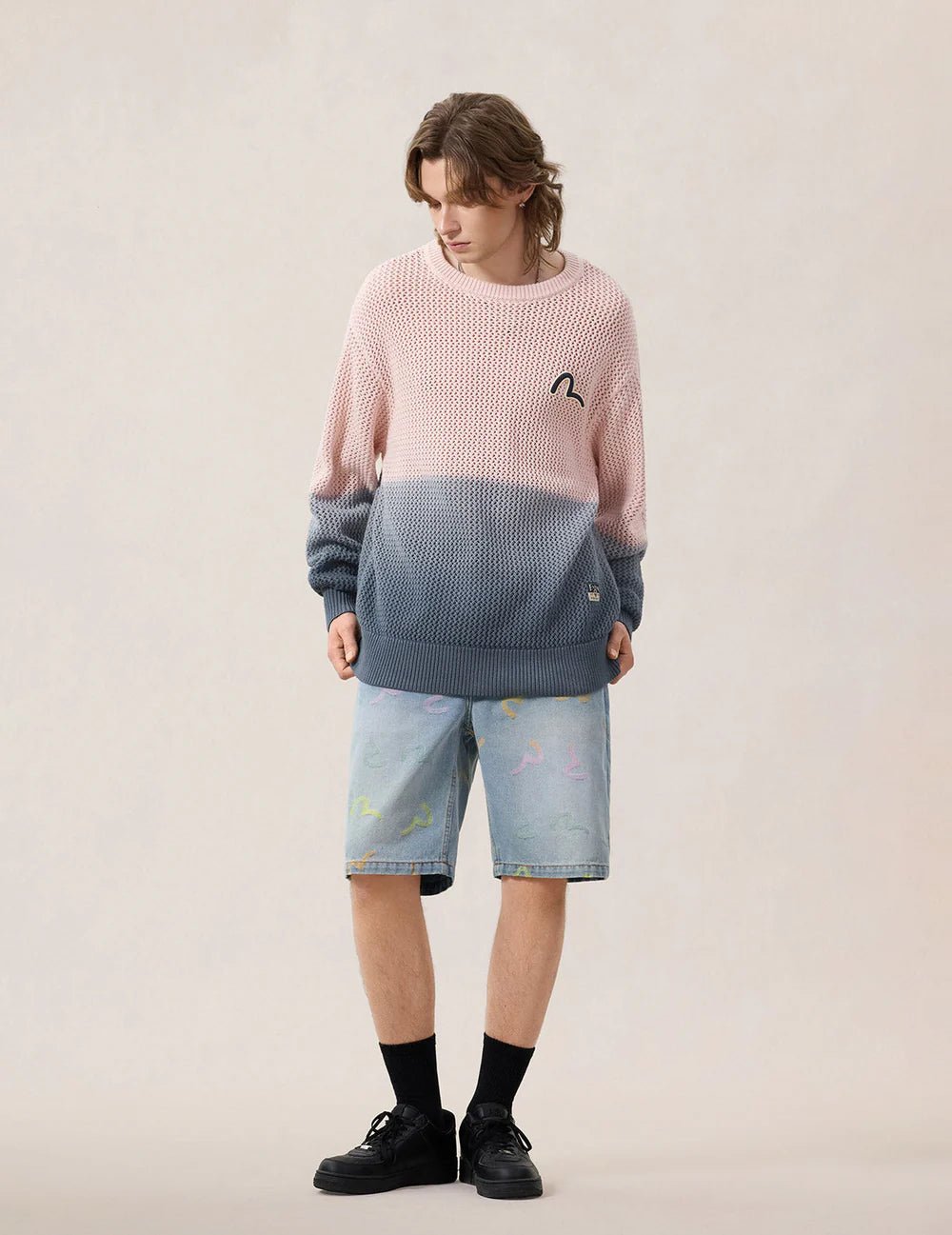 Bermuda in denim All - over Seagull Jacquard - YES SHOPBermudaEVISU2ESHTM6DS1055-W251933748964771