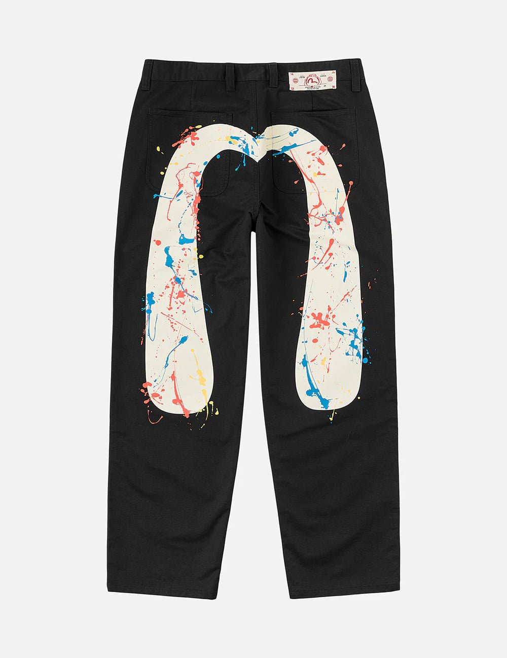 Pantaloni chino nero con motivo a pavone e pennellate - YES SHOPPantaloniEVISU2ESHTM6PT1145-W251273748964771