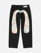 Pantaloni chino nero con motivo a pavone e pennellate - YES SHOPPantaloniEVISU2ESHTM6PT1145-W251273748964771