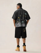 Camicia nera sfumata con stampa monogramma - YES SHOPCamicieEVISU2ESHTM6SS1033-XXS8573748964771