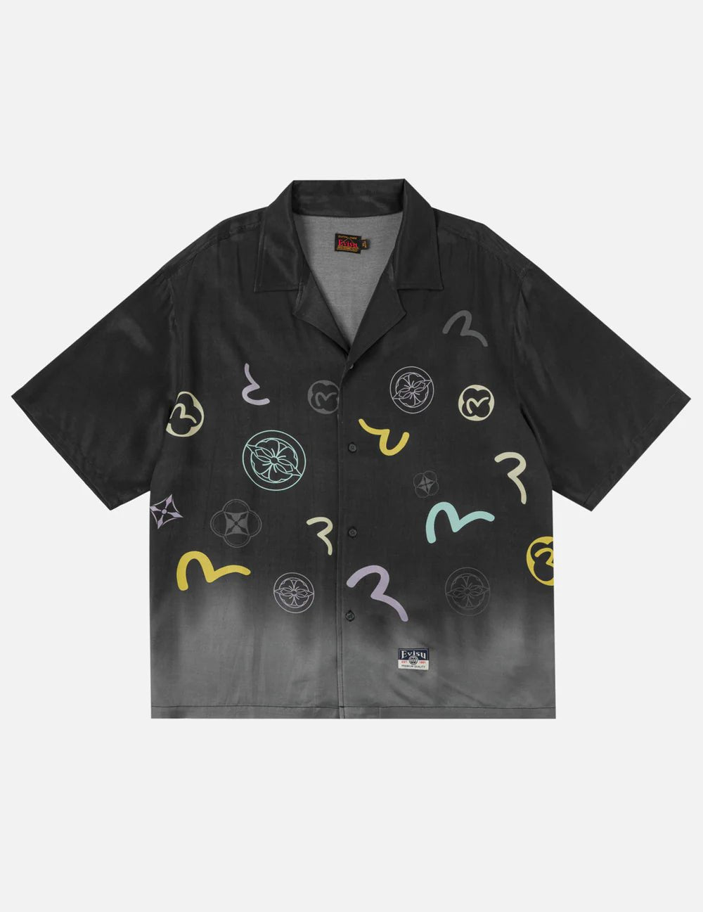 Camicia nera sfumata con stampa monogramma - YES SHOPCamicieEVISU2ESHTM6SS1033-XXS8573748964771