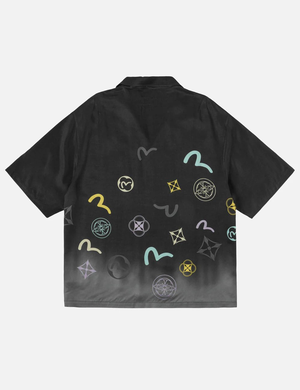Camicia nera sfumata con stampa monogramma - YES SHOPCamicieEVISU2ESHTM6SS1033-XXS8573748964771