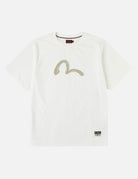 T-shirt bianca con logo gabbiani spazzolato a mano - YES SHOPT-shirtEVISU2ESHTM6TS1072-XXS9401031776771