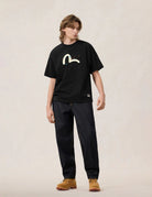 T-shirt nera con stampa gabbiano e pavone a spruzzo - YES SHOPT-shirtEVISU2ESHTM6TS1081-XXS3304748964771