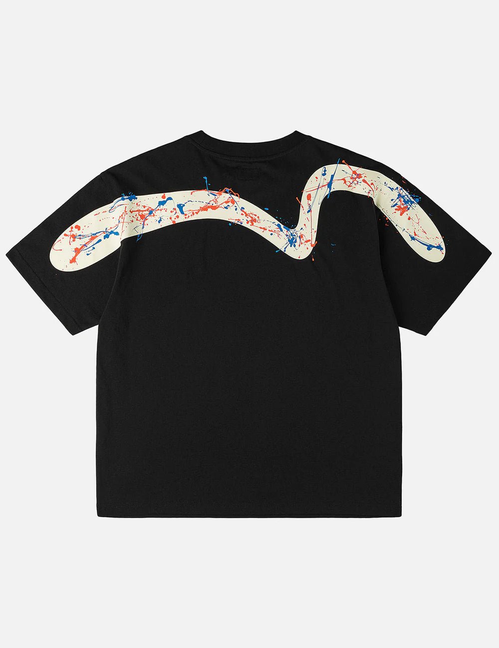 T-shirt nera con stampa gabbiano e pavone a spruzzo - YES SHOPT-shirtEVISU2ESHTM6TS1081-XXS3304748964771
